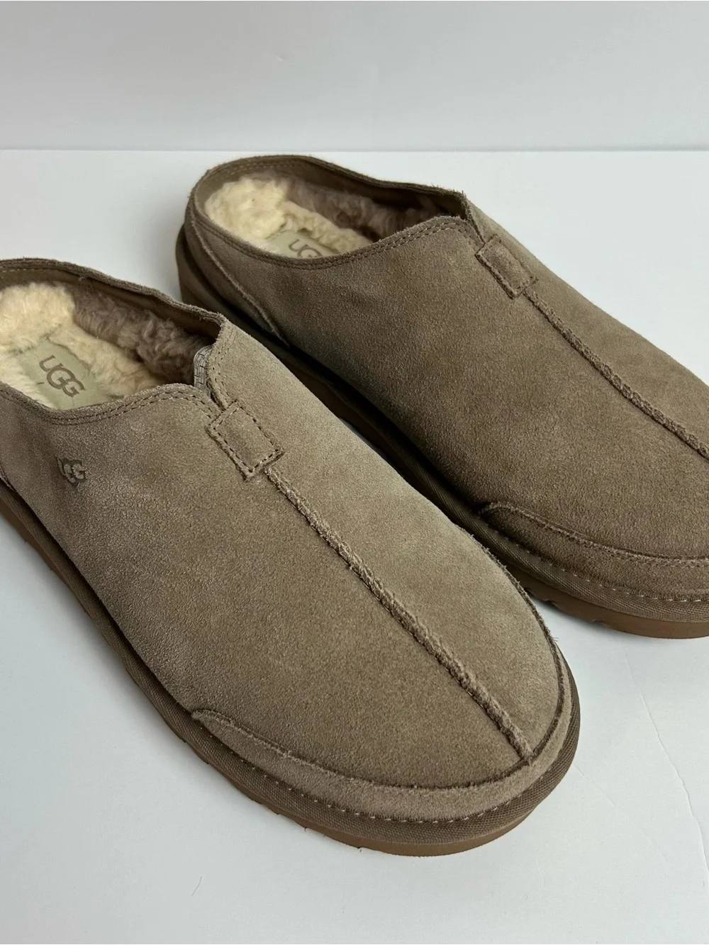 UGG Marcman Suede Slipper Mules Caribou Tan | Men's Sz 10 Wool Blend Lined